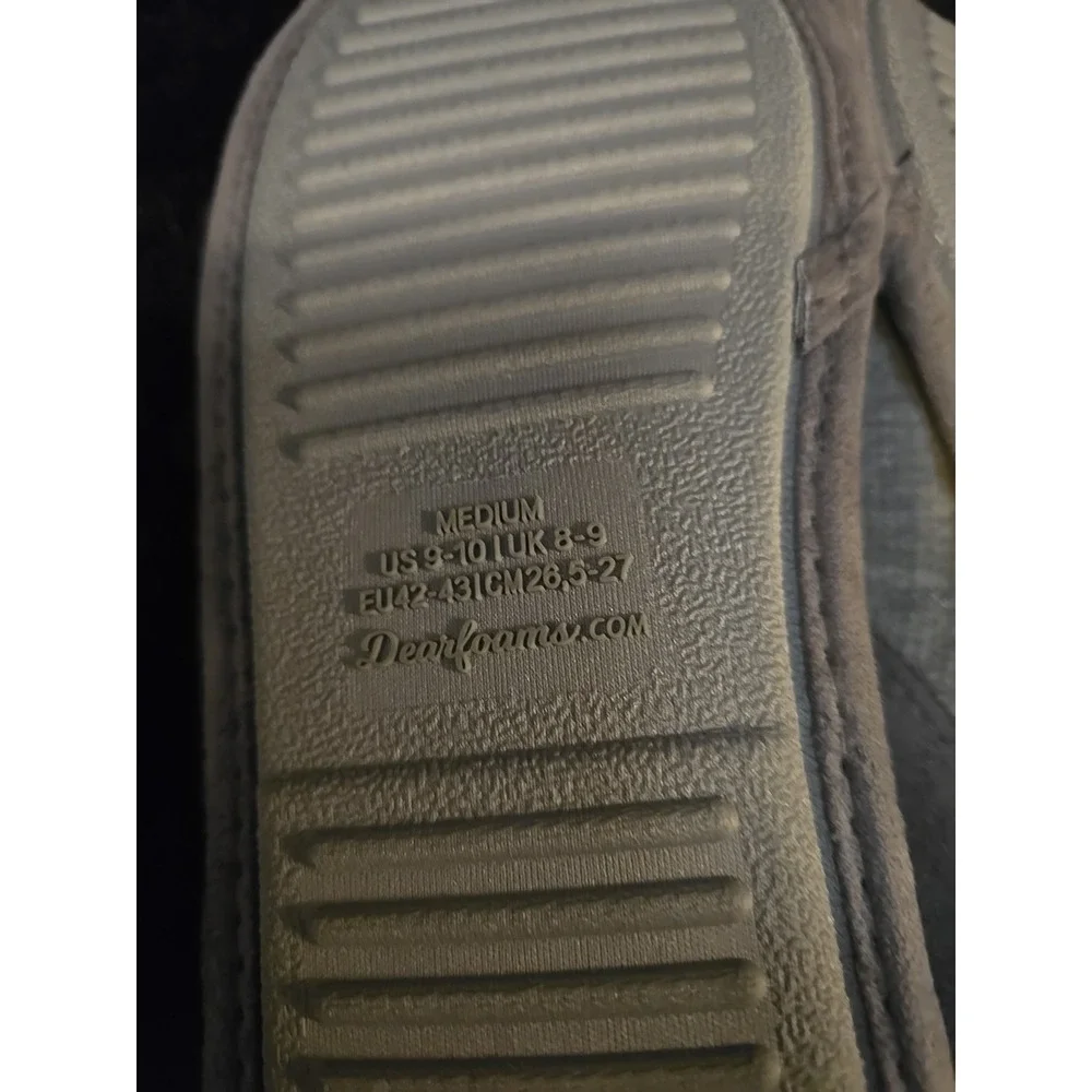 Dearfoams Cozy Comfort Gel Infused Men's Grey Slip-on Knit Clog Slippers:‎  9-10